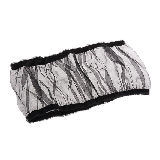 Bird Cage Seed Catcher Seeds Guard Parrot Nylon Mesh Net Cover Stretchy Shell Skirt Traps Cage Basket Soft Airy (Black)