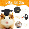 GIFTMISSU 2 Pack Mini Graduation Caps with Yellow Tassels, Small Animal Bachelor Hats for Cats and Dogs, Adjustable Pet Graduation Photo Props and Holiday Costume Accessories