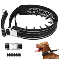 Mayerzon Prong Collar for Large Medium Dogs, Patented Reflective Pinch Collar with Metal Buckle, No Pull Adjustable Hidden Covered Dog Walking Training for Pitbull German Shepherd Doberman(Black, XL)