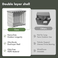 WOWOTOZN Outdoor Cat House Weatherproof, Insulated Heavy-Duty Plastic Feral Cat Shelter, Elevated Stackable Cat House for All Seasons Indoor Outdoor with Cozy Cushion (Grey and White)