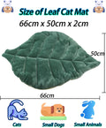 Rzxlszy Cat Mat Self Warming Cat Bed 26"x20" Leaf Shaped Cotton Soft Warm Pet Pad Blanket for Indoor Bed Couch Sofa Floors Cat and Dog (Green)