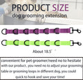 Dog Grooming Loops Extension Strap 2 PCS 6 D-Ring Dogs Grooming Table Arm Extender Straps Groom Restranit Noose Leash Quick Release Loop for Pets Salon (Purple & Green)