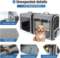Lekereise Large Cat Carrier for 2 Cats, 2-in-1 Cat Travel Carrier with Litter Box, (17.7" x2) x16.5"x13" Pet Carrier with Zipper Locks for Moving Across The Country (No Hammock) - Grey