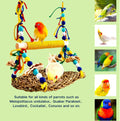 XLpeixin Parakeet Swing Toys,Natural Bird Grass Mat Toys Parrot Climbing Hammock with Perch Toys for Cockatiel, Sun Conure, Lovebird, Budgie