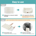 Orthopedic Dog Bed for Small Dogs & Cats - Washable Rectangle Pet Bed with Anti-Slip Bottom, Soft Calming Cat & Puppy Bed for Indoor Pets (25"x21"x6", Cream)
