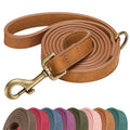 Didog Stylish PU Leather Dog Leash for Medium Dogs, Easy to Clean 5ft Dog Leashes for Large Dogs, Fashionable and Elegant for Walking, Running and Training,Light Brown, M