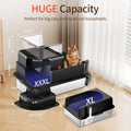 Bartuke XXXL Stainless Steel Litter Box, 28"x20"x18" Extra Large Fully Enclosed High Sided Metal Cat Litter Box with Filtered Grid, Step, Scoop, Non-Sticky, Non-Odor, Easy Cleaning (Black)