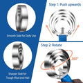 2 Pack 4 Rings Double Sided Curry Comb, Stainless Steel Curry Comb with Soft Touch Grip