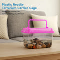 15 PCS Plastic Reptile Terrarium Carrier Cage, Portable Transparent Aquarium Box with Slotted Ventilation Holes for Turt