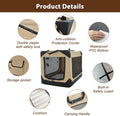 Garnpet 36 Inch Collapsible Soft Dog Crate for Large Dogs, 4-Door Foldable Travel Dog Kennel with Durable Mesh Windows for Indoor & Outdoor Portable Pet Crate, Soft Side Dog Crate, Beige