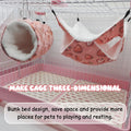 LYART Guinea Pig Rat Ferret Hammock and Warm Bed Small Pet Hideout Tunnel Cave Hanging Bunkbed Hammock Cage Toy for Hams