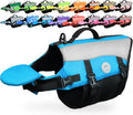 VIVAGLORY Dog Life Vest Front Float Dog Swim Vest, XS, Blue