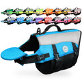 VIVAGLORY Front Float Dog Life Vest, Dog Life Jacket for Swimming & Boating, Swimming Vest with Chin Float & Handle, Ripstop & Buoyancy for Puppy Doggy, M, Blue