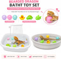 Adjustable Water Flow Bearded Dragon Shower with 3 Floating Toys & 3 Colorful Balls, Reptile Shower Kit, Bearded Dragon 
