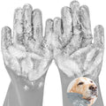AKEISHE Dog Washing Gloves for Shedding & Bathing - 5-Finger Deshedding & Massage Gloves for Dogs & Cats, Reusable Heat-Resistant Silicone Brush Gloves, Gentle Hair Removal & Bathing Aid (Pair) (Grey)