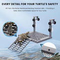 Upgraded Adjustable Hanging Turtle Basking Platform, ABS Material with Reinforced Ramp, Non-Slip Dock for Aquatic Turtle