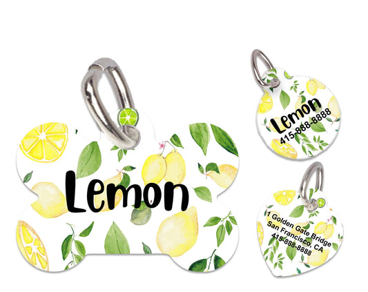 Personalized Pet Tag, Pet ID Tag, Custom Pet tag, Custom Print Tag, Dog Tag, Cat Tag, Unique Tag, Lemon
