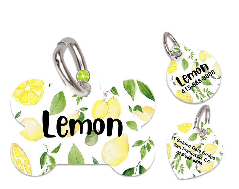 Personalized Pet Tag, Pet ID Tag, Custom Pet tag, Custom Print Tag, Dog Tag, Cat Tag, Unique Tag, Lemon