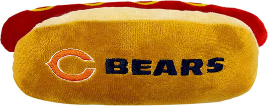 Pets First NFL Chicago Bears HOT Dog Plush Dog & CAT Squeak Toy - Cutest HOT-Dog Snack Plush Toy for Dogs & Cats with In