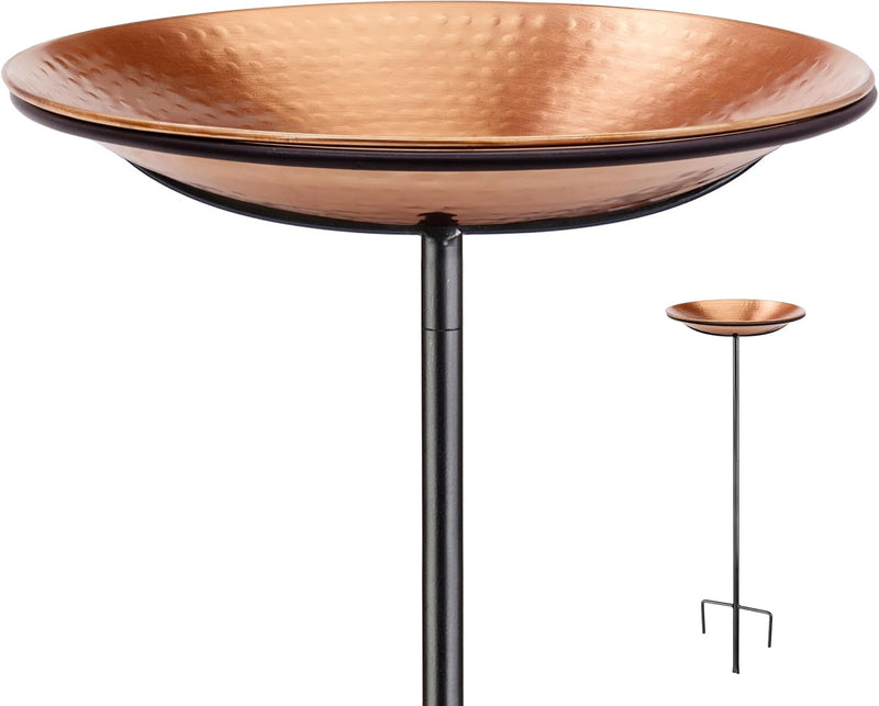 Good Directions Dimpled Copper Bird Bath on Garden Pole 13