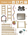 Niwaes Bird Play Stand, Large Parakeet Playground, Natural Wood Parrot Perch Stand, Birds Play Gym Cockatoos Cage Accessories with Feeder Cups Swings for Cockatiel Budgie Conure