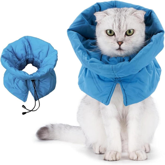Cat Recovery Collar, Soft Adjustable Cat Cone Alternative, Lightweight Waterproof Fasteners Collars for Cats Kittens Pup