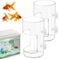 2Pcs Aquarium Fish Feeder Feeding Tray with Suction Cup, Feeding Tube Tank Divider Aquarium Breeder Box Fish Bowls Acces