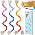 Retro Shaw 3Pcs Cat Chew Ropes with Refillable Natural Catnip, 23.6 Inches Safe Teeth Cleaning Toy for Indoor Kittens Cats, Quiet Interactive Kicker Nip String Toys