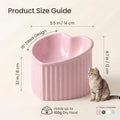 Pink Ceramic Raised Cat Bowls, Tilted Elevated Food or Water Bowls, Stress Free, Backflow Prevention, Dishwasher and Microwave Safe, Lead & Cadmium Free