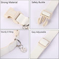 DOGWONG Cotton Hemp Dog Collar, Heavy-Duty White Dog Collar Adjustable Soft Natural Fabric Pet Dog Collar Cute Wedding P