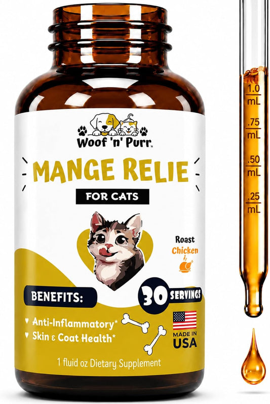 Natural Mange Treatment Cats - Cat Mange Treatment - Mange Treatment for Cats - Feline Mange Treatment - Cats Mange Treatment - Cat Itchy Skin Treatment - Cat Dandruff Treatment - Chicken Flavor