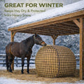 6x6 ft Round Bale Hay Net – Slow Feeder for Horses & Livestock, Extra Dense 2" Knotless Holes, Durable & Healthy Feeding