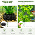 5 PCS Aquarium Plants, Artificial Fish Tank Decorations, 5.5-9 Inch Plastic Aquarium Plants with Weighted Bases, Realist