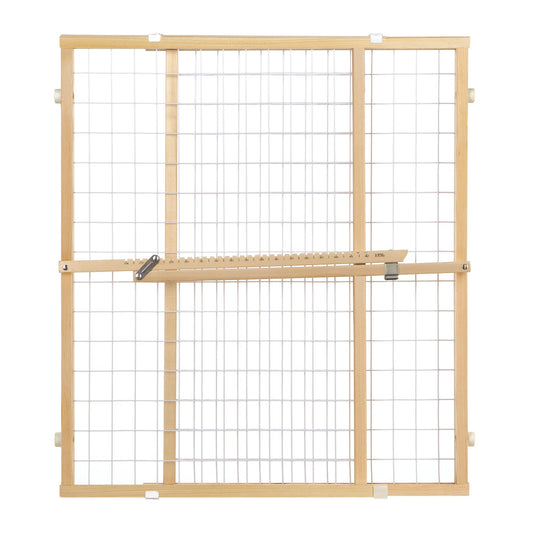 Toddleroo by North States - Extra-Wide Wire Mesh Wooden Baby Gate: Pressure Mounted Baby Gate for Doorways - Adjustable 29.5 to 50 Inches Wide - 31 Inches Tall