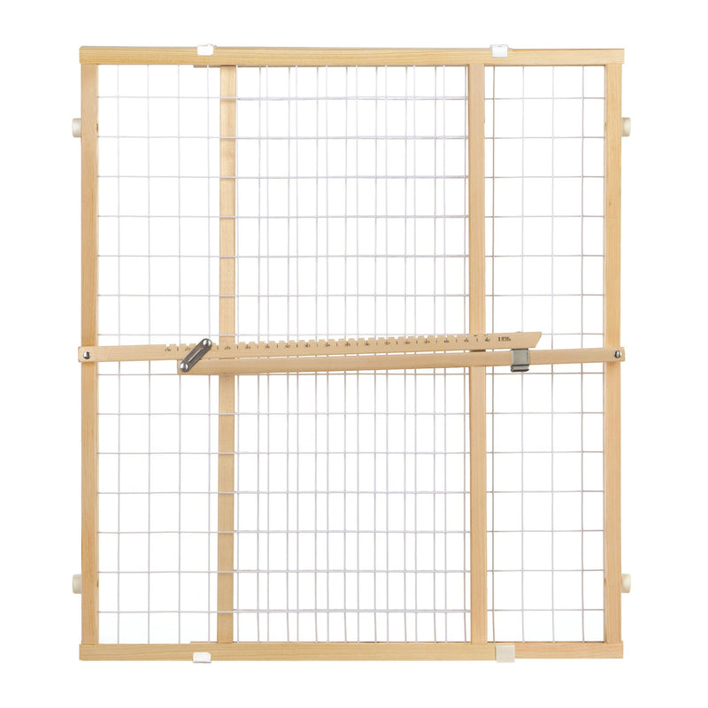 Toddleroo by North States - Extra-Wide Wire Mesh Wooden Baby Gate: Pressure Mounted Baby Gate for Doorways - Adjustable 29.5 to 50 Inches Wide - 31 Inches Tall