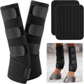 Abbylike L-14 Padded Horse Leg Wraps, Nylon Standing Wraps, Black