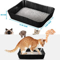 50 Pieces Disposable Litter Boxes for Cats Small Kitty Litter Box Litter Tray for Pets Plastic Litter Boxes for Indoor Cats Kitten Hamster Rabbit Guinea Pig Travel, 15.7 x 11.8 x 3 Inches, Black
