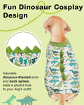 CuteBone Dinosaur Costume Dog Pajamas, Stretchy Spandex Crystal Velvet Sleepwear Coat for Small Dogs, Soft & Warm Pet Ou