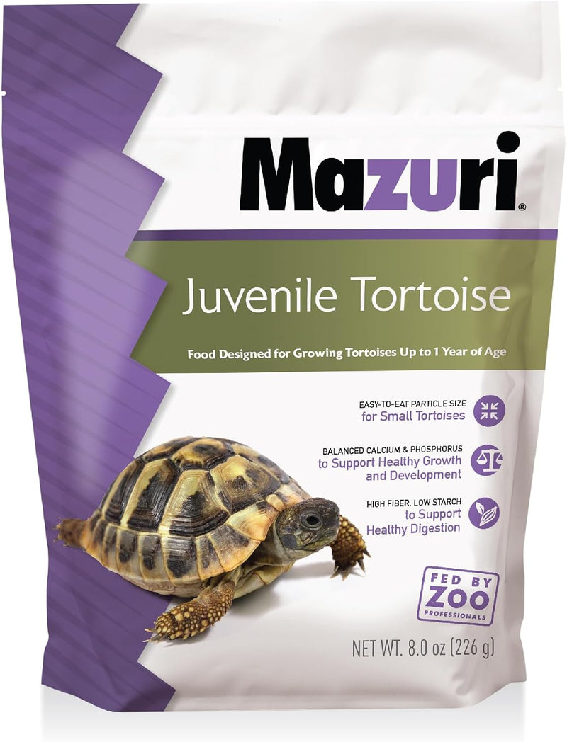 Mazuri | Juvenile Tortoise Food for Baby Tortoises | 8 Ounce (8 oz) Bag