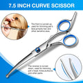 Dog Grooming Scissors Curved Shears Set Rounded Trimming Scissors for Professional Pet Dogs Cats Doodles Face Paws Matted Hair Removal at Home Use Supplies Station for Carding Tools and Trimmer