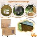 Agitree Outdoor Wooden Pet House, Weatherproof Winter Shelter for рuррy and Small Cats, Elevated Design with Window (Yel