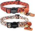 2 Pack Breakaway cat Collars with Bell,Safety Quick Release Pendant Cute Kitten Collar,Adjustable 20-30cm