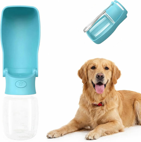 FORWH Portable Dog Water Bottle Dispenser [Leak Proof & Foldable] Dog Travel Water Bottle Bowl Accessories for Puppy Small Medium Large Dogs Pet Water Bottles for Dogs Walking Outdoor Hiking 19OZ