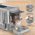 URPOWER Stainless Steel Cat Litter Box with Lid Extra Large Enclosed Litter Box Non-Sticky Metal Pan with High Sided & Scoop, Odor Free, Front & Top Entry, Anti-Leakage, Easy Cleaning