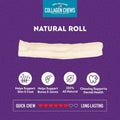 Treatly USA Collagen Rolls 9-10" Dog Chew Treats - Natural Flavor, 4 Count/1 Pack
