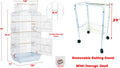 Large Open/Close Top Bird Cage Side Breeding Nest Box Doors Easy Clean Pull Out Tray Clear Feeder Cups for Canary Parake