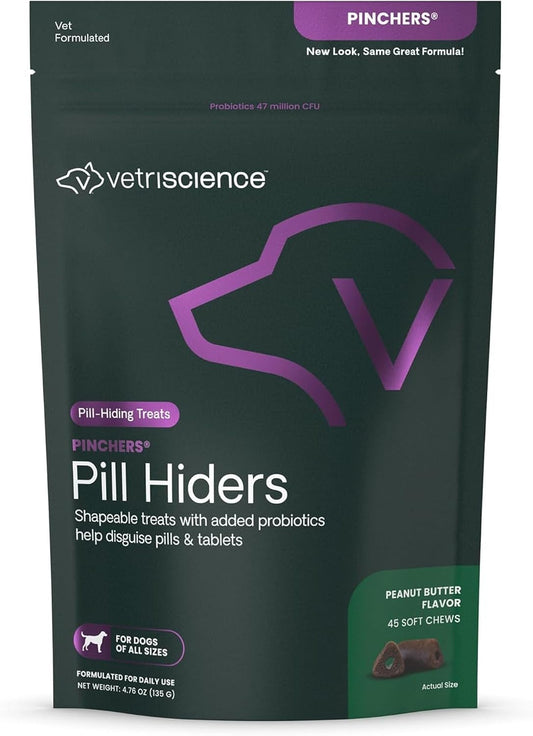 VetriScience Pinchers Pill Hiders for Dogs, Peanut Butter, 45 Count