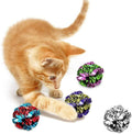 SunGrow Cat Crinkle Balls, Mylar Interactive Toys for Indoor Cats, 6 Pcs