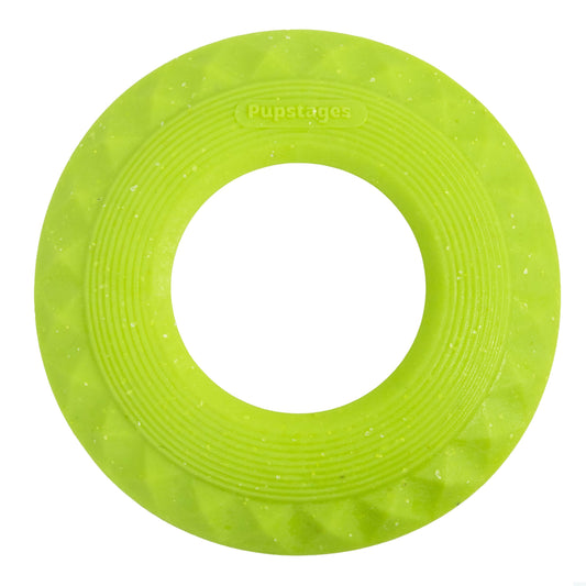 Pupstages Flex-Force Disc Dog Toy, Durable & Flexible for Fetch, Hollow Center & Aerodynamic, Floats in Water, Watermelon-Banana Scent for Sensory Play, All Breed Sizes, 8"