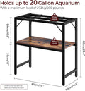 MAHANCRIS 20 Gallon Fish Tank Stand, Aquarium Stand with 2-Tier Storage Shelves, Heavy Duty Breeder Turtle Terrarium Sta